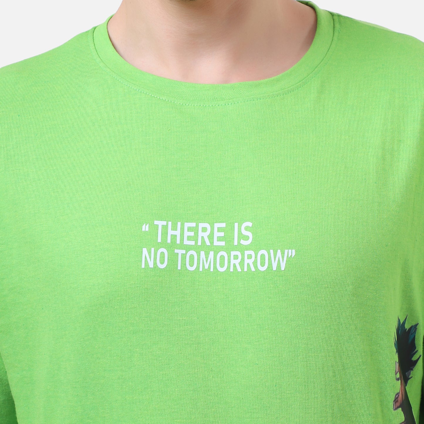 Heroic Silhouette Graphic T-Shirt – Neon Green Anime Tee for Men