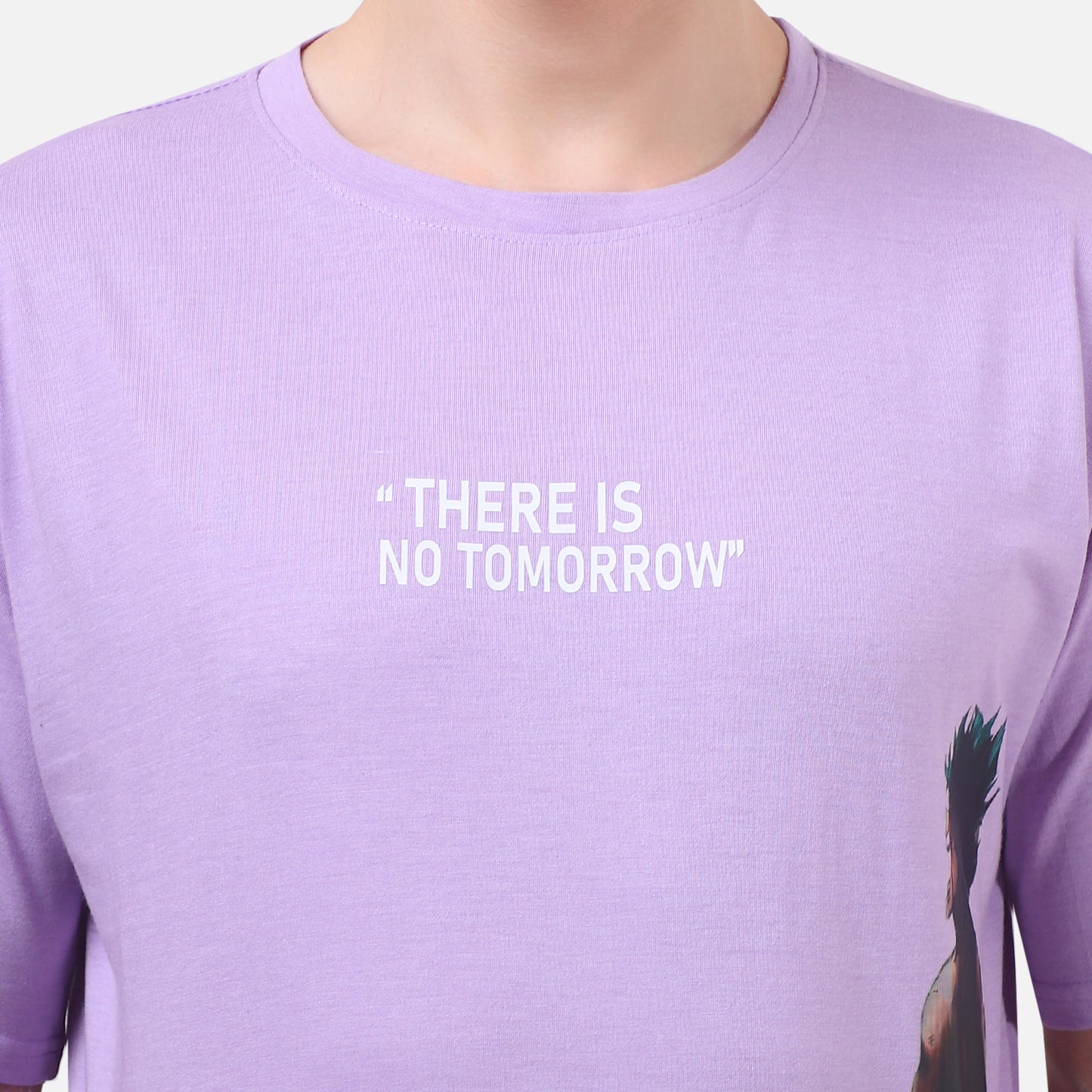 Fearless Spirit Anime Graphic T-Shirt – Lavender Edition