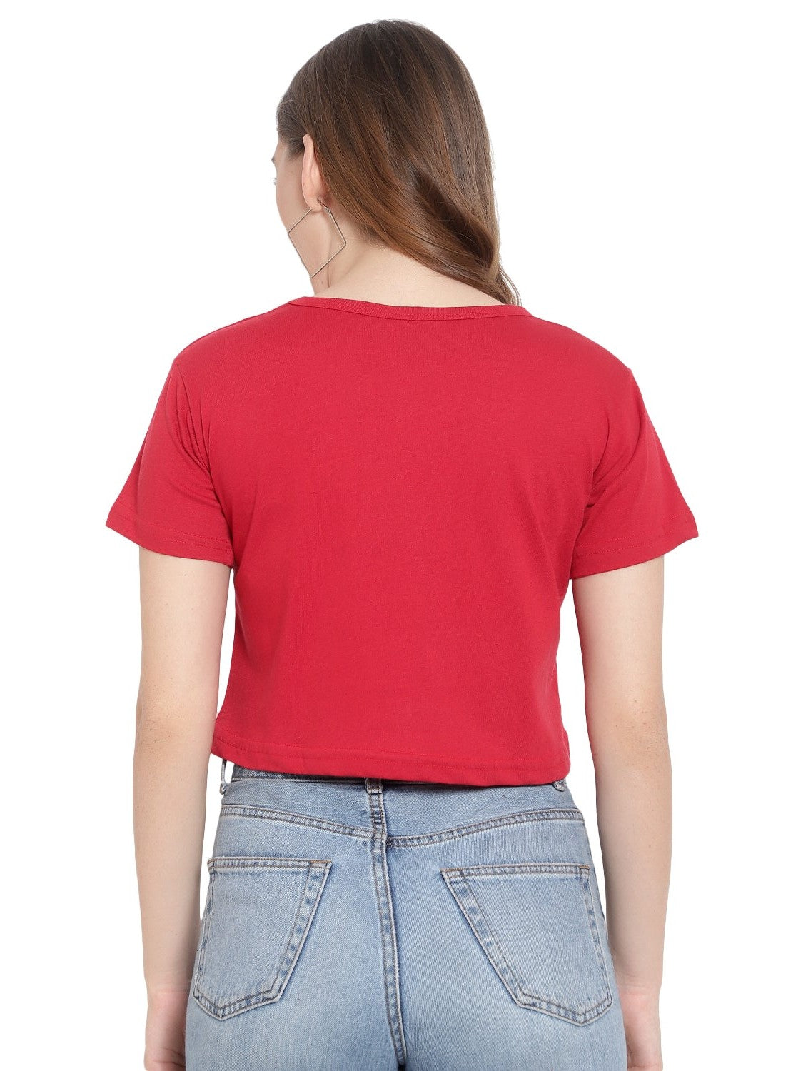 Women’s Maroon Half-Sleeve Cotton T-Shirt – Soft & Stylish