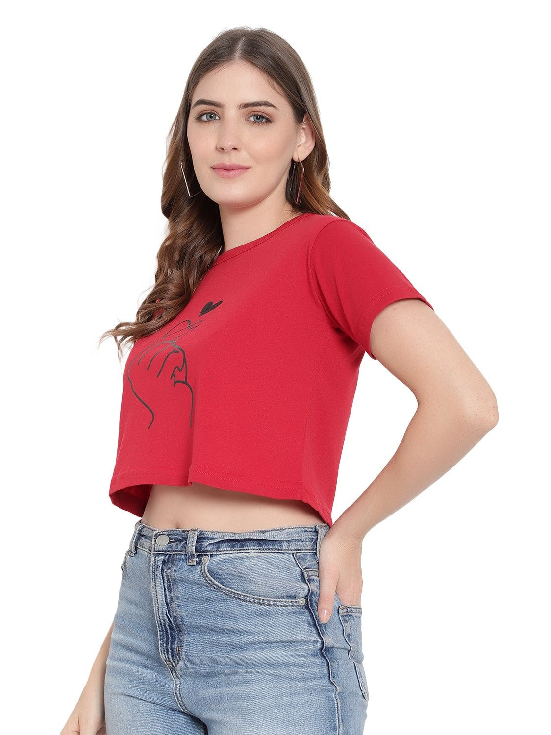 Women’s Maroon Half-Sleeve Cotton T-Shirt – Soft & Stylish