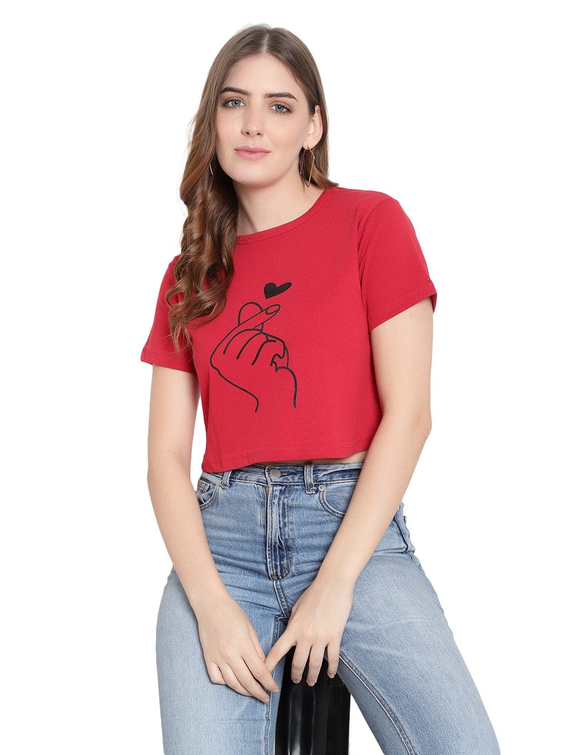 Women’s Maroon Half-Sleeve Cotton T-Shirt – Soft & Stylish
