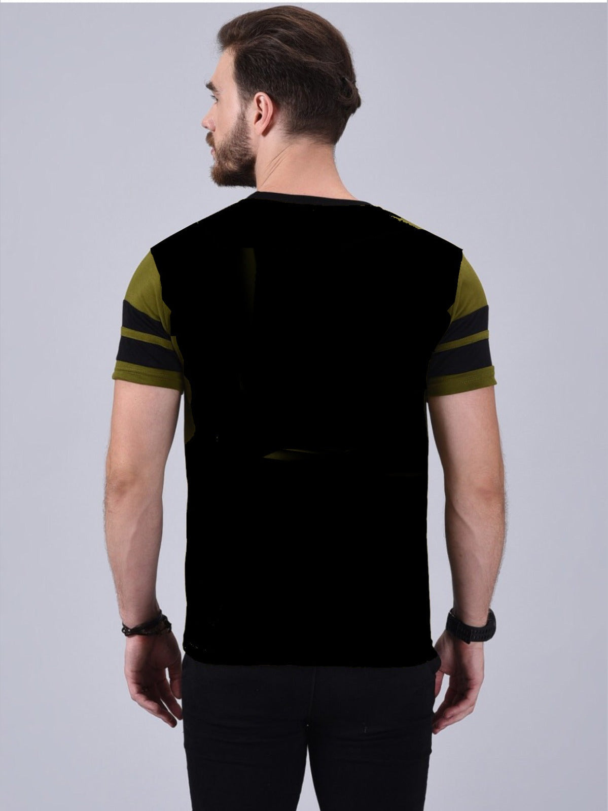 Men's Olive Half Sleeves Cotton T-Shirt – Modern & Trendy