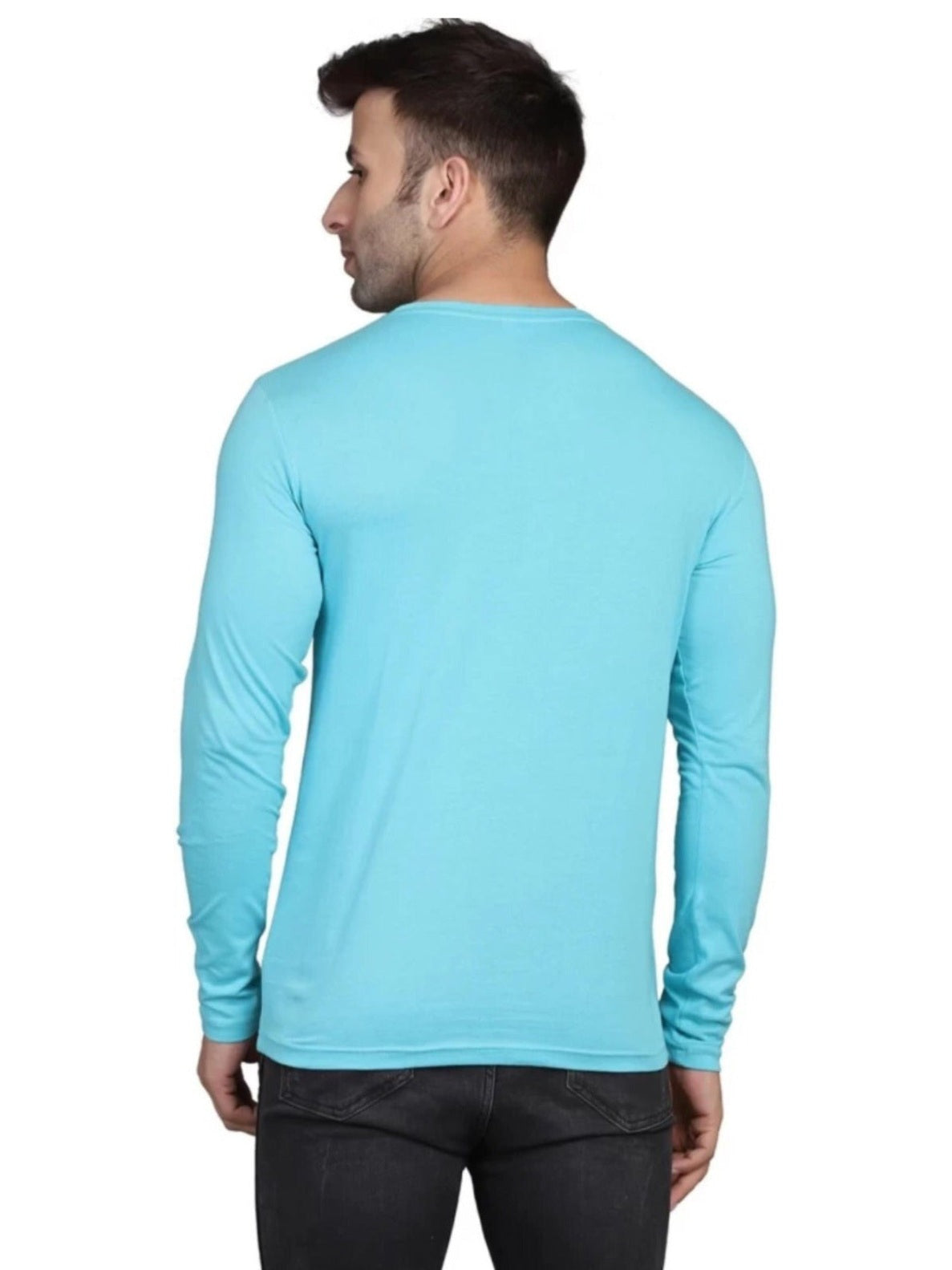 Men's Sky Blue Full Sleeves T-Shirt – Pure Cotton Casual Wear