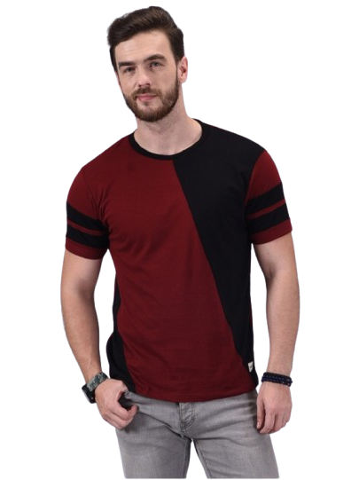 Men's Maroon Half Sleeves Cotton T-Shirt – Modern & Trendy