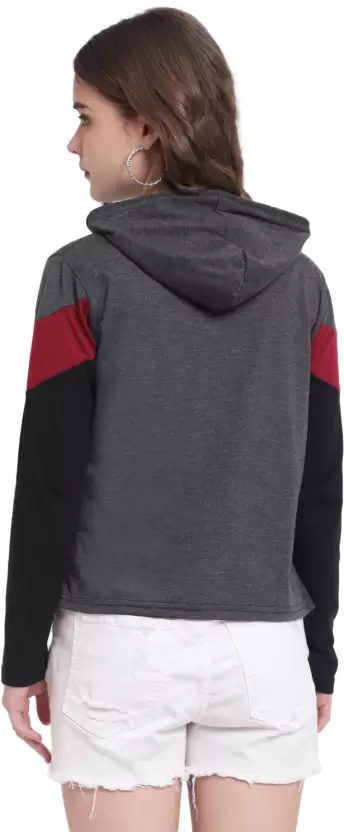 Women's Colorblock Hooded Cotton T-Shirt – Stylish | Comfortable | Everyday Essential