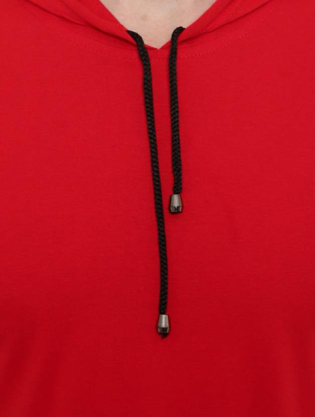 Men’s Red Sleeveless Hoodie T-Shirt – Pure Cotton Sportswear