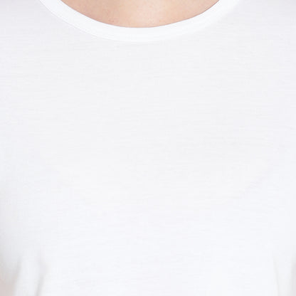 Women’s White Plain Crop Top – Pure Cotton T-Shirt