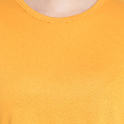 Women’s Mustard Plain Crop Top – Pure Cotton T-Shirt