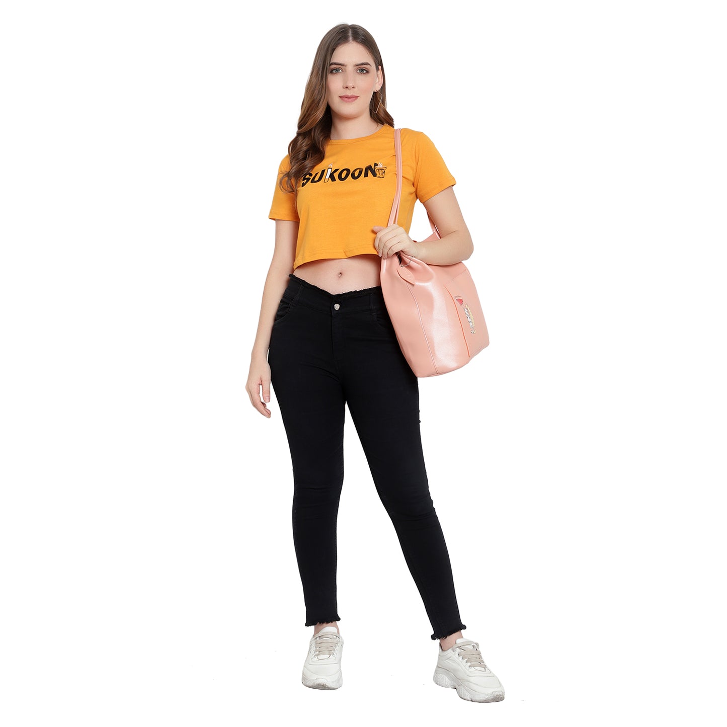 Women's Neon Crop Top – Half Sleeves Cotton T-Shirt