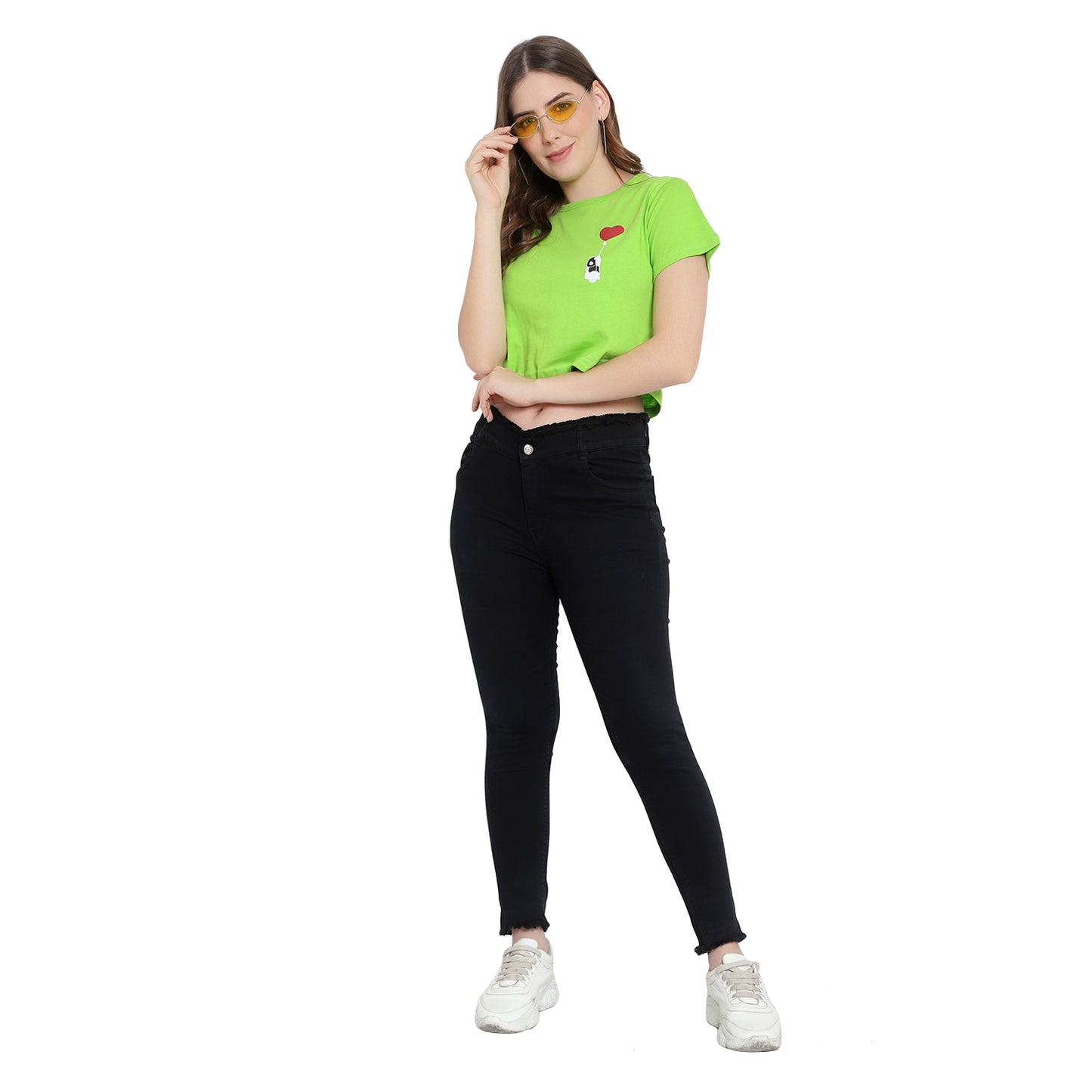 Women's Neon Crop Top | 100% Pure Cotton T-Shirt | Trendy & Stylish Short Tee for Girls