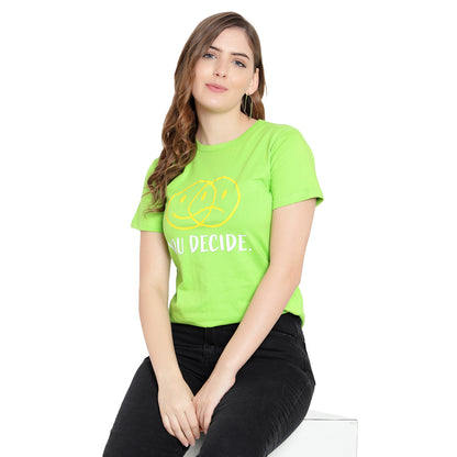 Women's Cotton Half-Sleeve Printed T-Shirt – Casual & Stylish