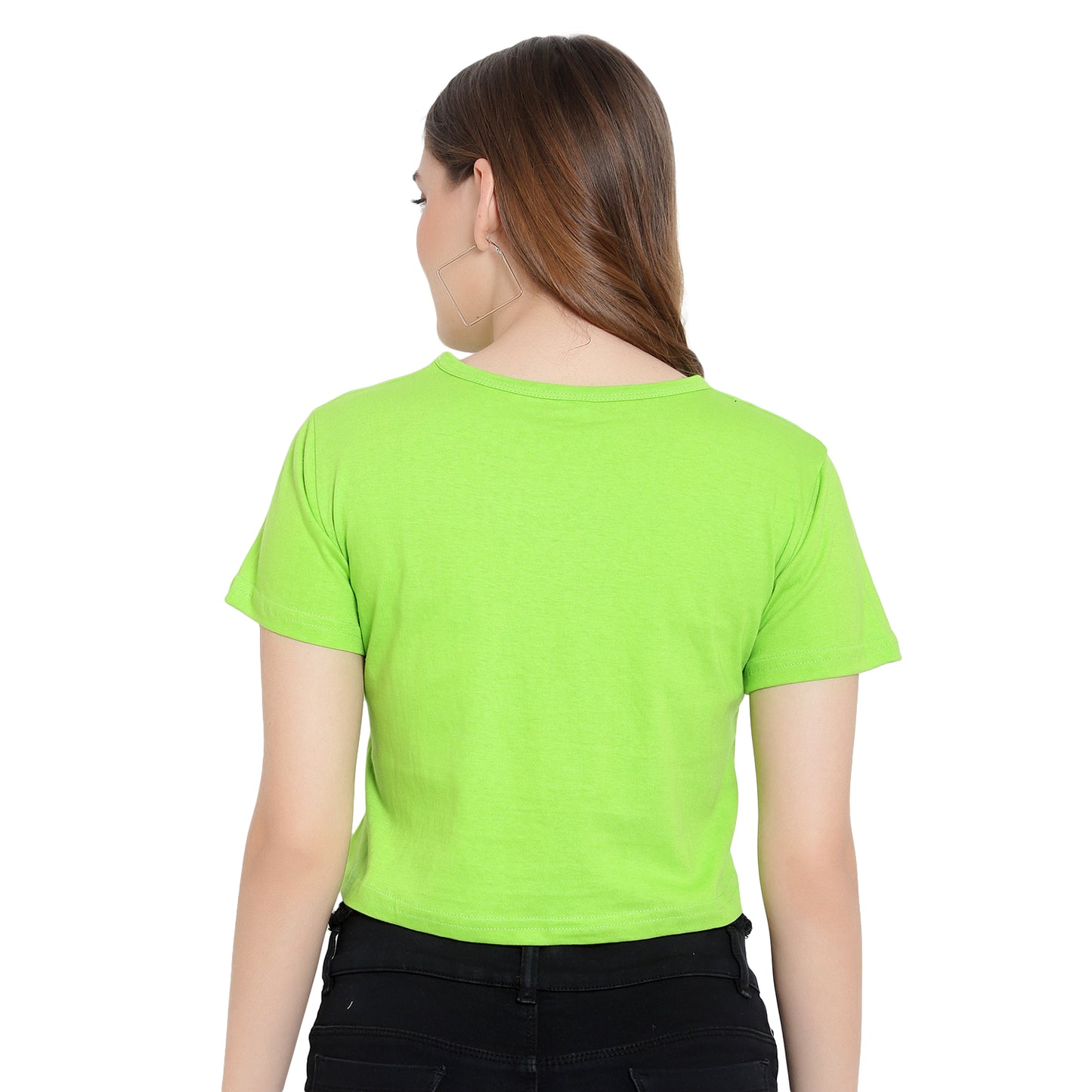 Women’s Neon Crop Top – Half Sleeves Cotton T-Shirt