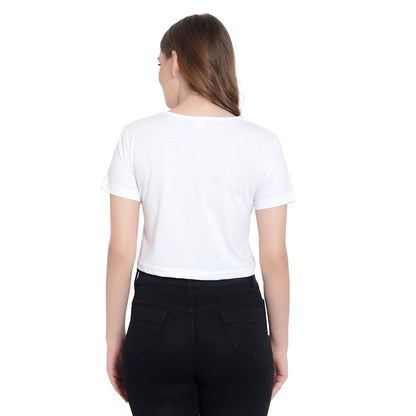 Women’s White Crop Top – Pure Cotton T-Shirt