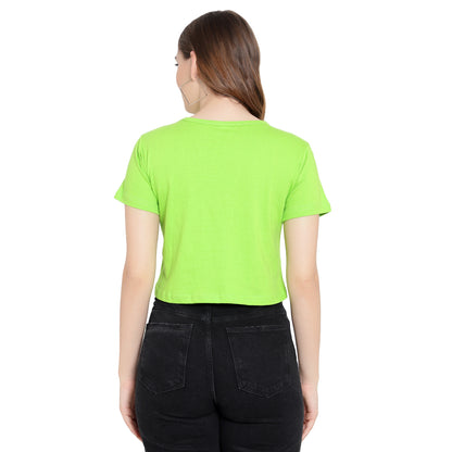 Women’s Neon-Plain Crop Top – Pure Cotton T-Shirt
