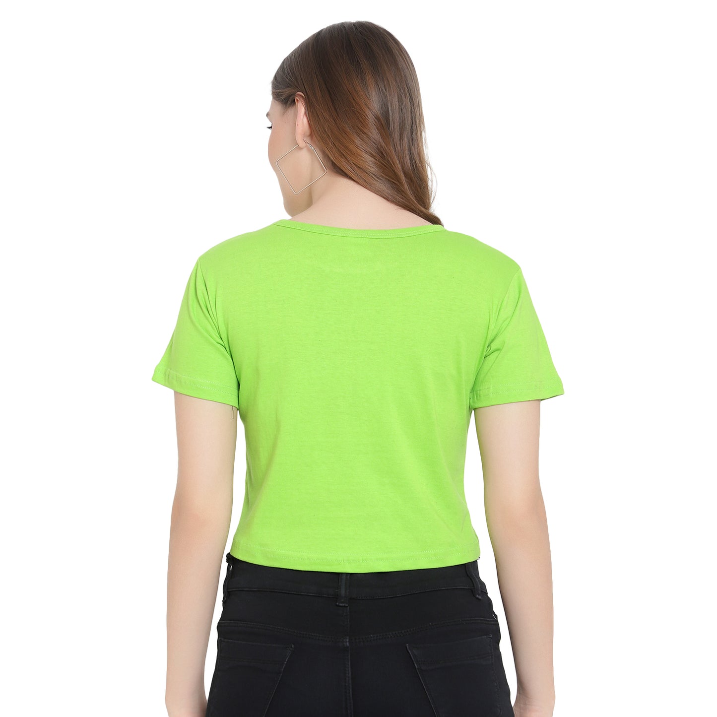 Women's Neon Crop Top – Half Sleeves Cotton T-Shirt