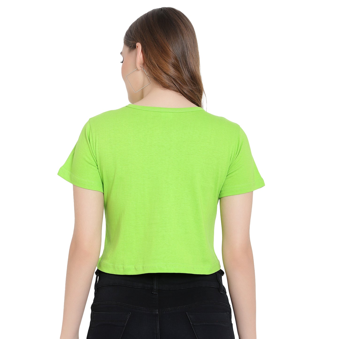 Women's Neon Crop Top | 100% Pure Cotton T-Shirt | Trendy & Stylish Short Tee for Girls