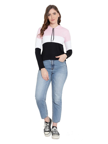 Women's Full Sleeves Hoodie T-Shirt – Round Neck Casual Wear