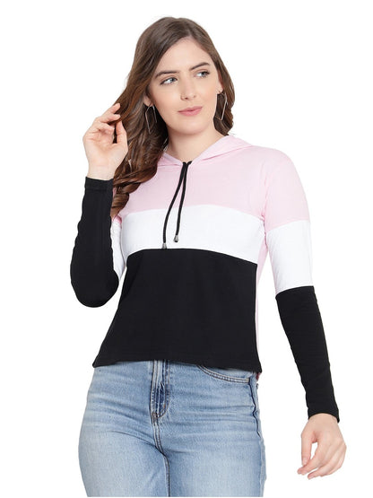 Women's Full Sleeves Hoodie T-Shirt – Round Neck Casual Wear