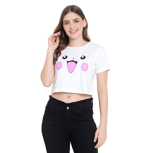 Women’s White Crop Top – Pure Cotton T-Shirt