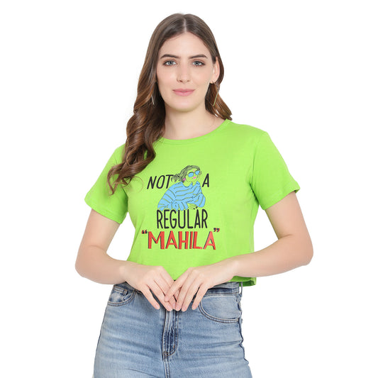 Women's Printed Crop Top | Stylish Cotton T-Shirt | Trendy Short Sleeve Tee