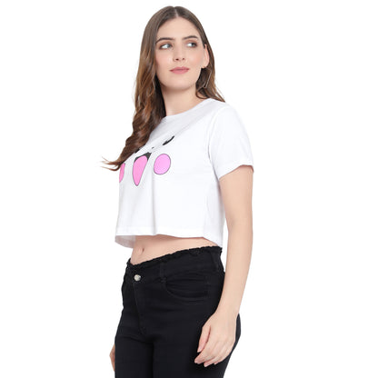 Women’s White Crop Top – Pure Cotton T-Shirt