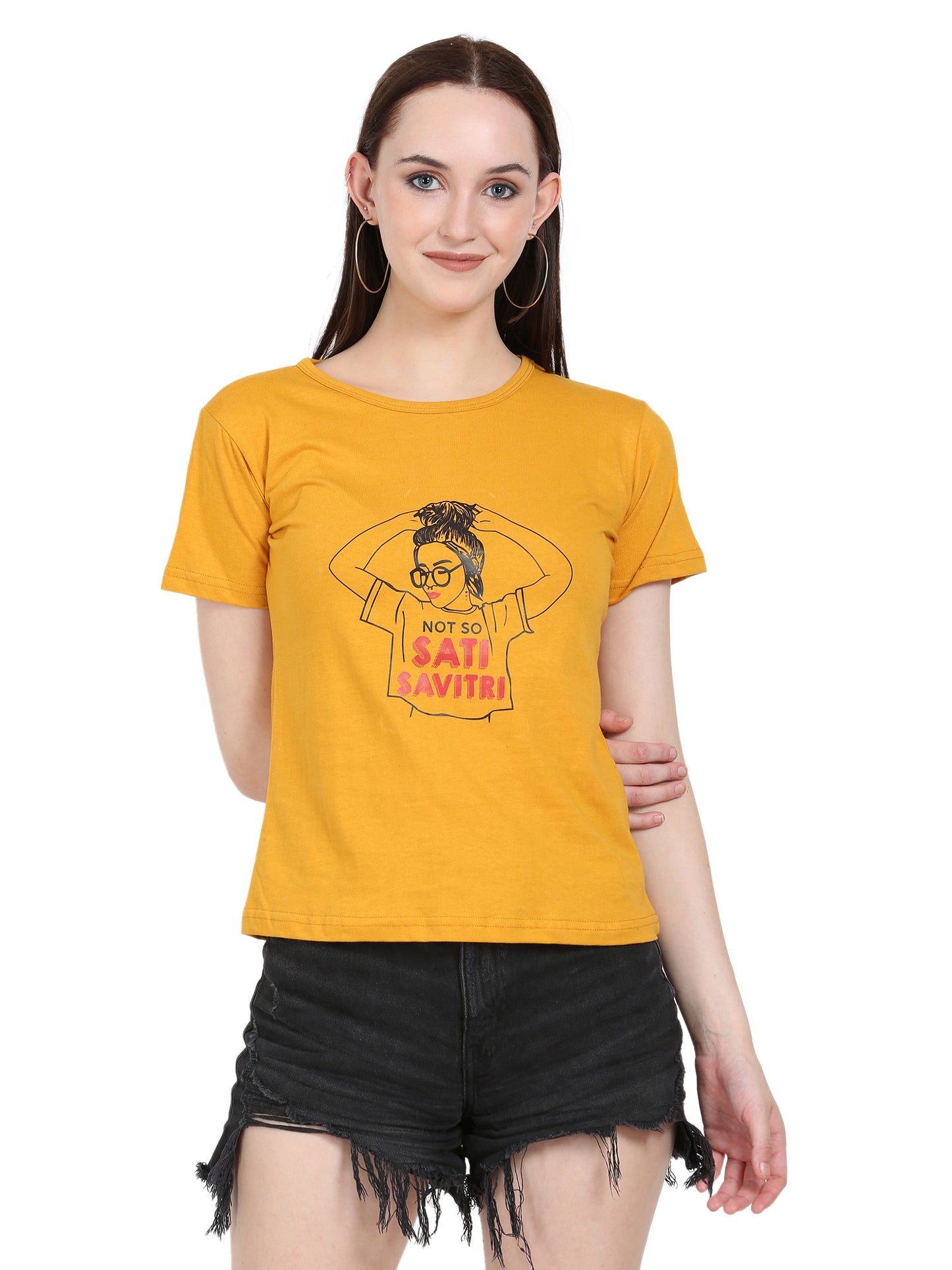 Women's Cotton Half-Sleeve Printed T-Shirt – Everyday Comfort & Style