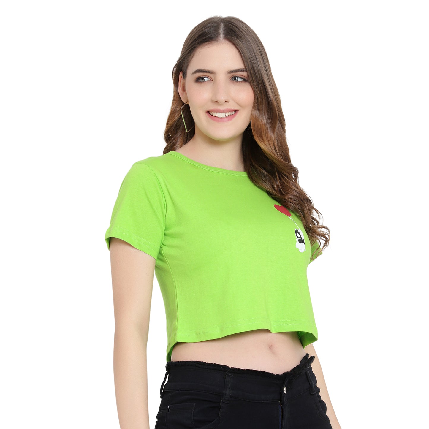 Women's Neon Crop Top | 100% Pure Cotton T-Shirt | Trendy & Stylish Short Tee for Girls