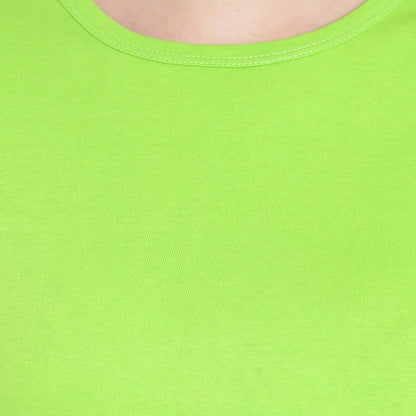 Women’s Neon-Plain Crop Top – Pure Cotton T-Shirt