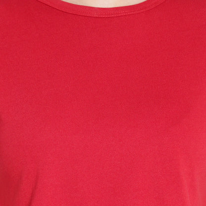 Women’s Maroon Plain Crop Top – Pure Cotton T-Shirt