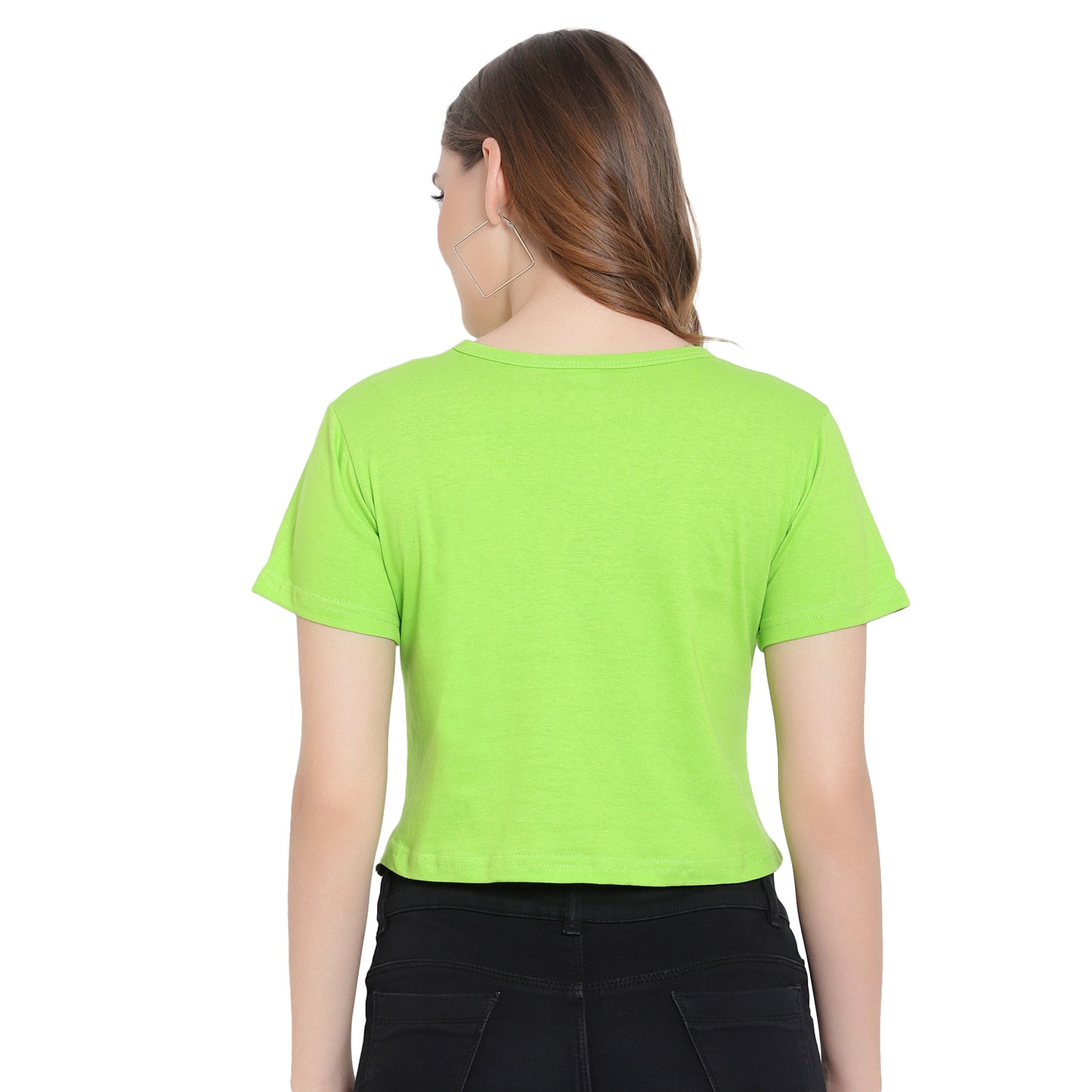 Women's Neon Printed Crop Top | Trendy Cotton T-Shirt | Stylish & Casual Wear