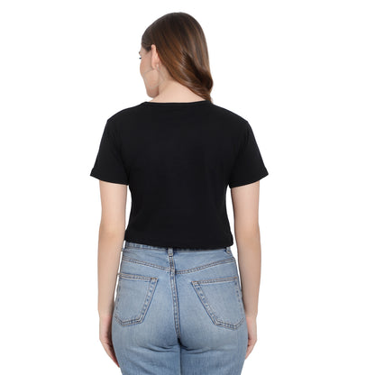 Women’s Printed Crop Top – Pure Cotton T-Shirt