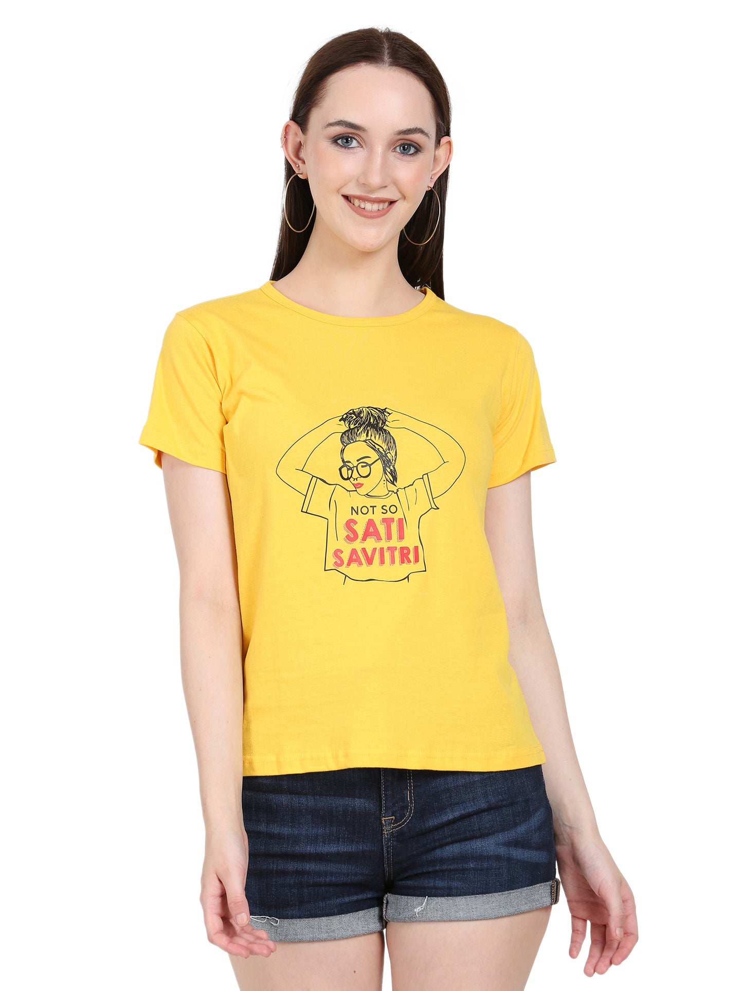 Women's Cotton Half-Sleeve Printed T-Shirt – Everyday Comfort & Style