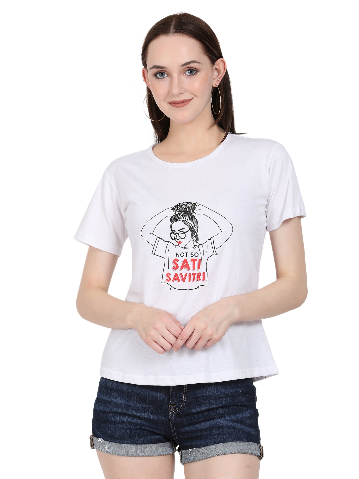 Women's Cotton Half-Sleeve Printed T-Shirt – Everyday Comfort & Style