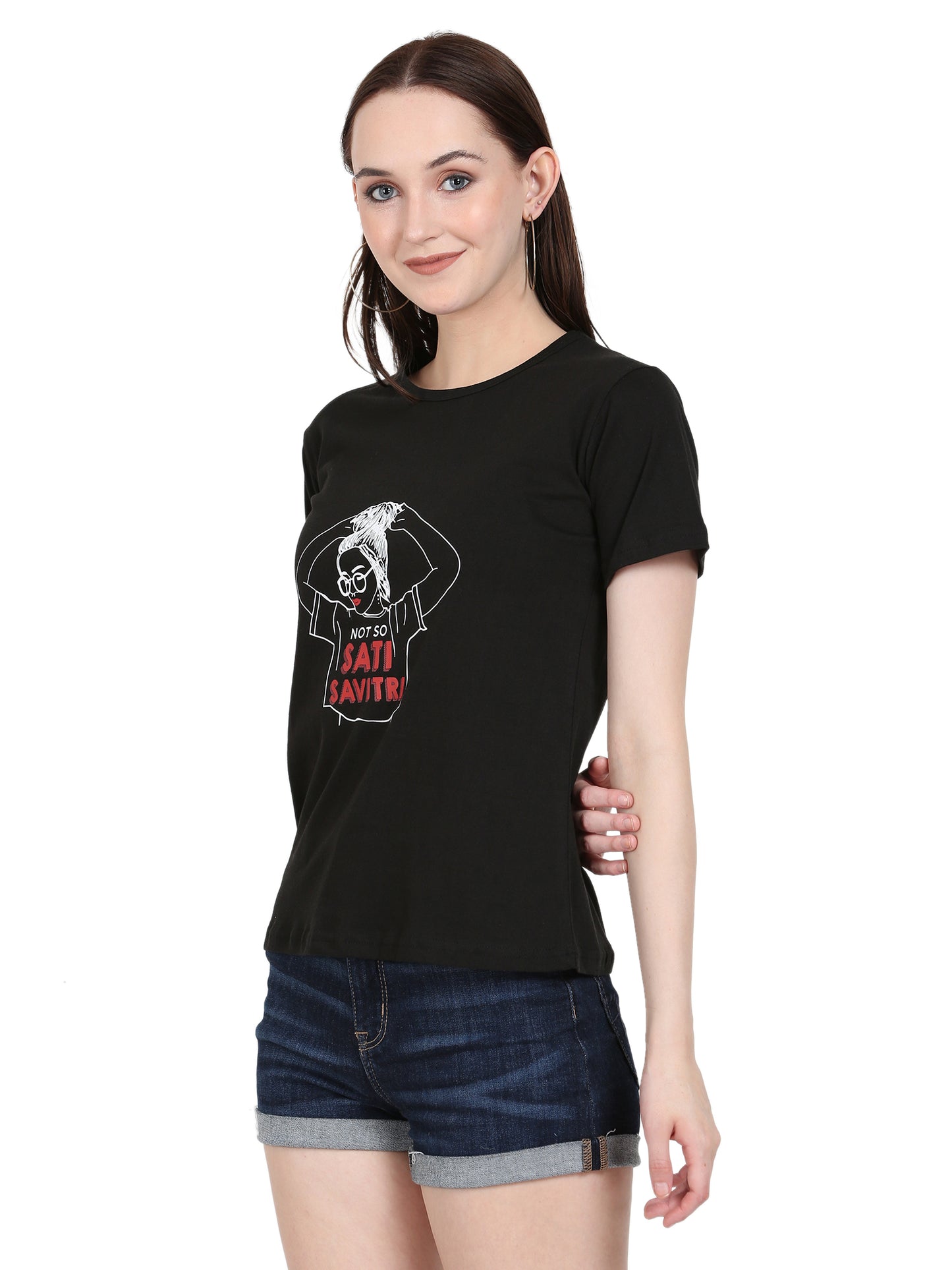 Women's Cotton Half-Sleeve Printed T-Shirt – Everyday Comfort & Style