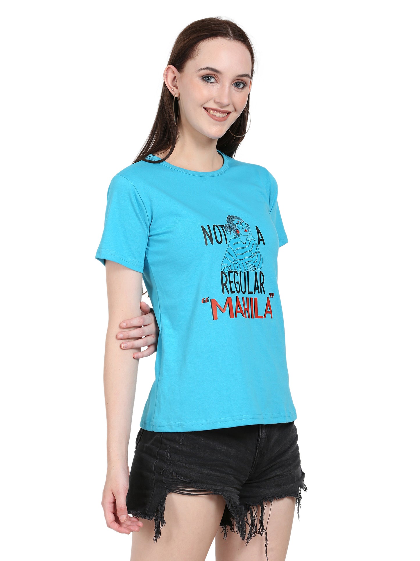 Women's Printed Half-Sleeve Cotton T-Shirt – Casual & Trendy