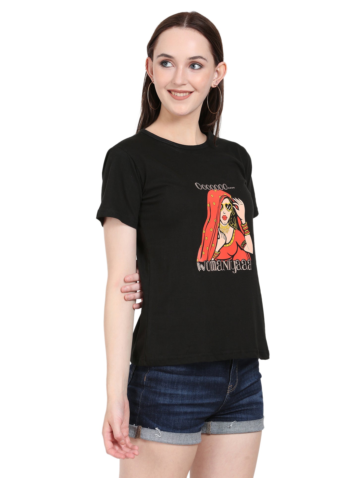 Women's Half-Sleeve Cotton Printed T-Shirt – Trendy & Comfortable