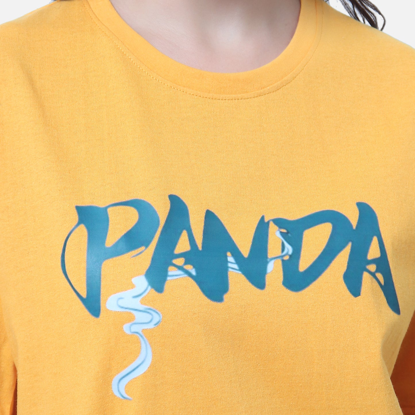 Sunny Yellow Panda Graphic Tee Eat & Chill Streetwear Edition