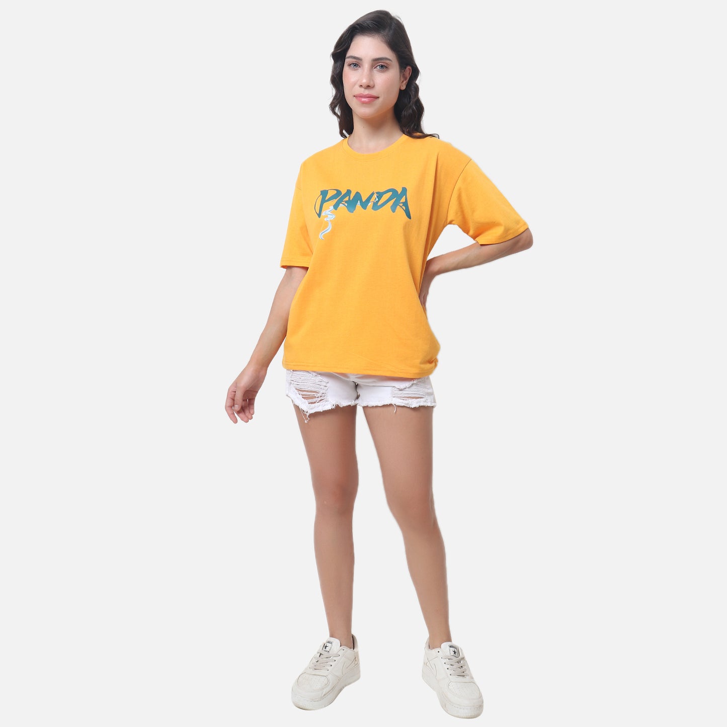 Sunny Yellow Panda Graphic Tee Eat & Chill Streetwear Edition