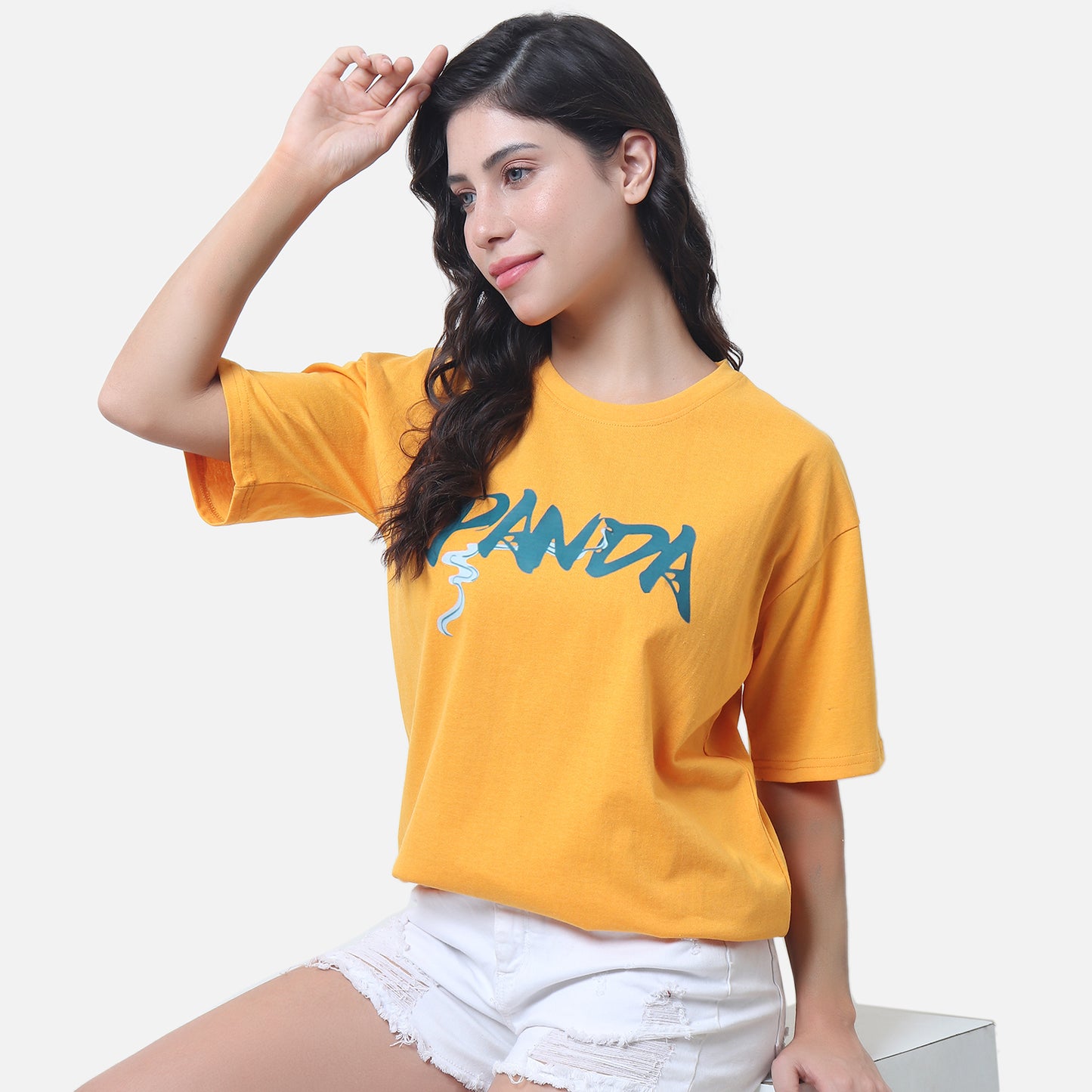 Sunny Yellow Panda Graphic Tee Eat & Chill Streetwear Edition