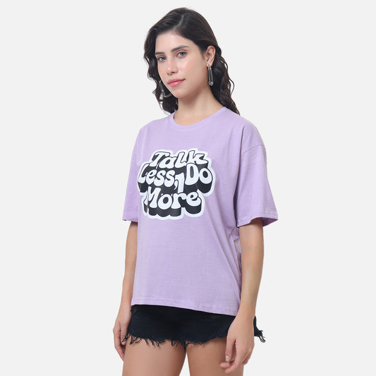 Talk Less Do More Motivational T-Shirt Lavender Purple