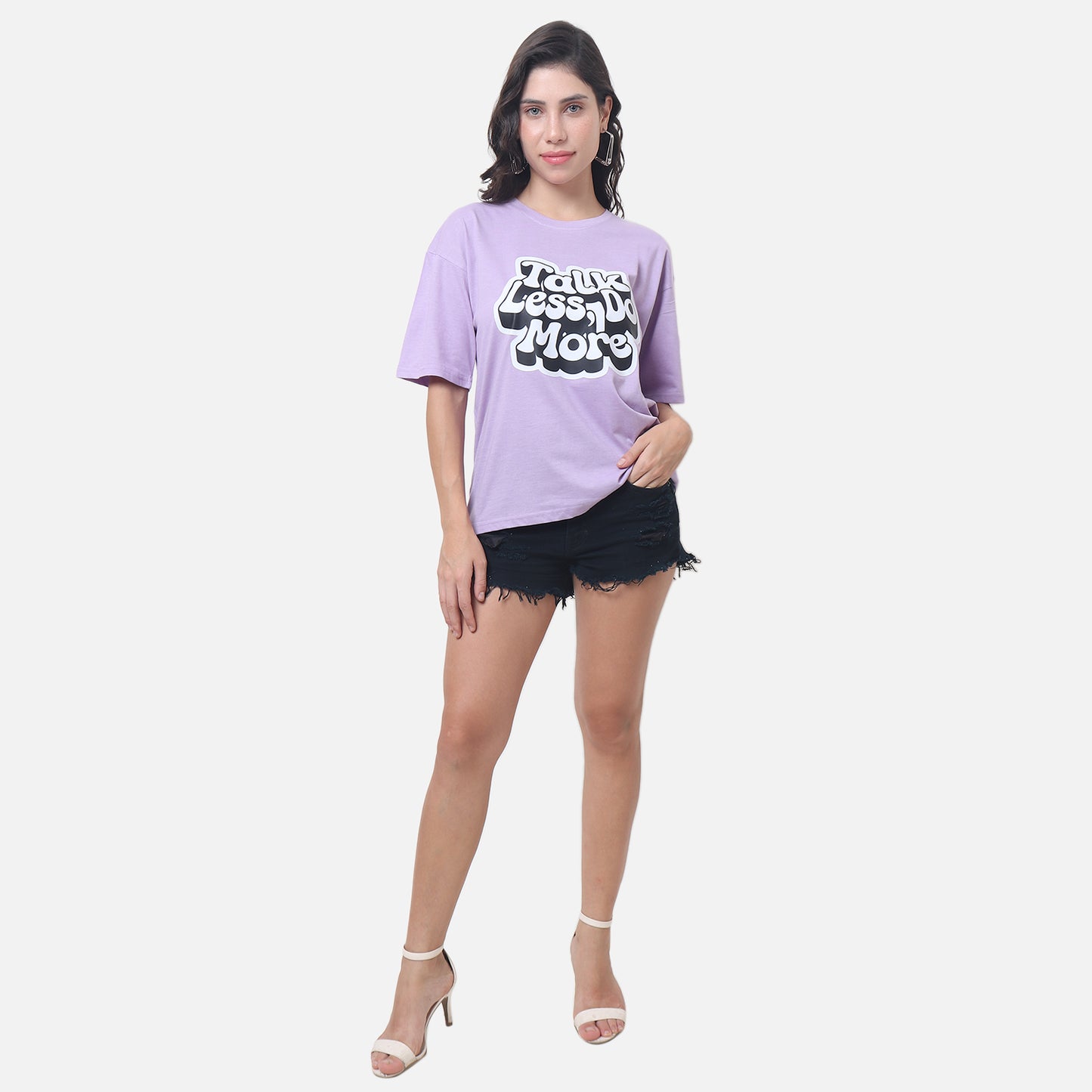 Talk Less Do More Motivational T-Shirt Lavender Purple