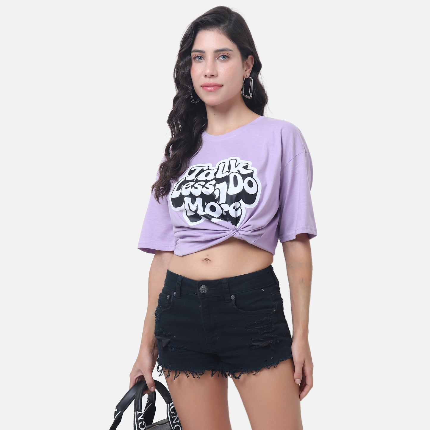Talk Less Do More Motivational T-Shirt Lavender Purple