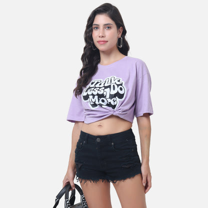 Talk Less Do More Motivational T-Shirt Lavender Purple