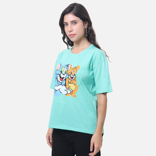 Classic Cartoon Character T-Shirt - Mint Green
