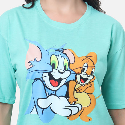 Classic Cartoon Character T-Shirt - Mint Green