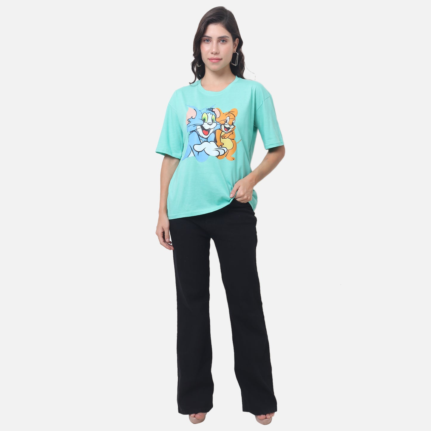 Classic Cartoon Character T-Shirt - Mint Green