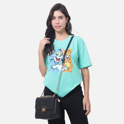 Classic Cartoon Character T-Shirt - Mint Green