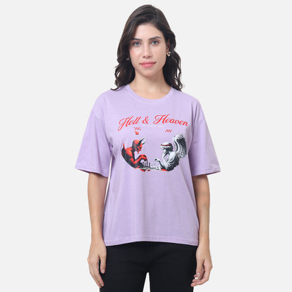 Edgy Graphic T-Shirt  Lavender Purple