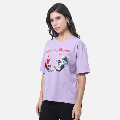 Edgy Graphic T-Shirt  Lavender Purple