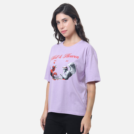 Edgy Graphic T-Shirt  Lavender Purple